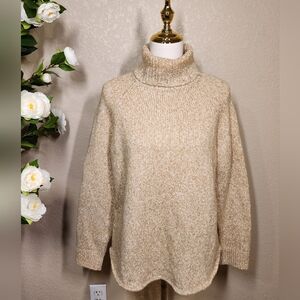 Michael Kors Knit Turtleneck Sweater XL Neutral Beige Pullover